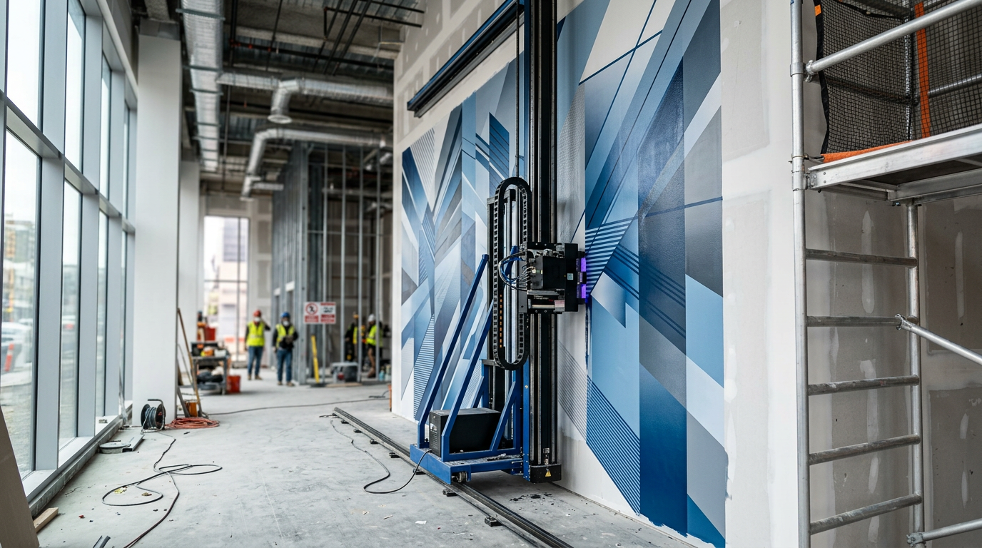 WallPen® vertical printing on a prepared substrate